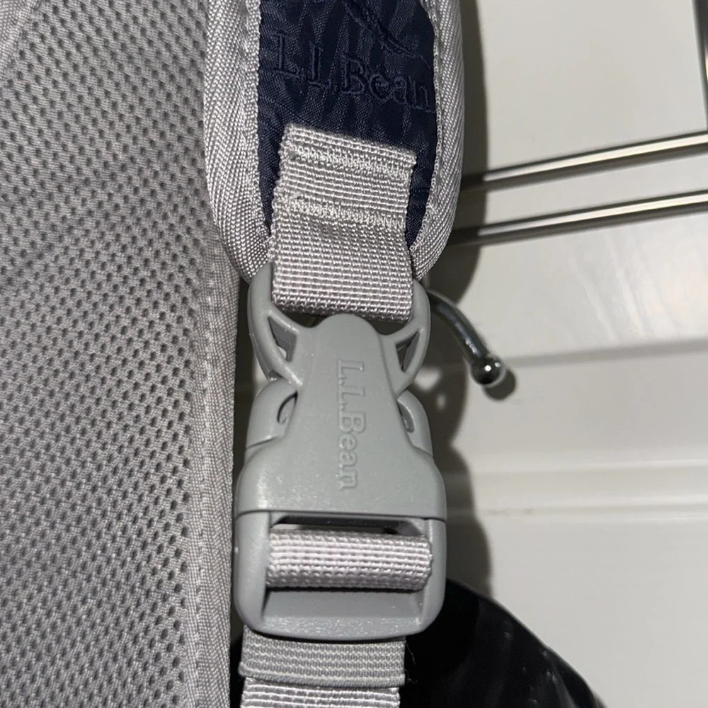 L.L.Bean Navy Blue/Grey Stowaway Sling One Strap Backpack Medium Sized Bag